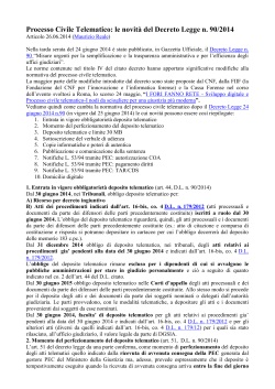Processo Civile Telematico: le novità del Decreto Legge n. 90/2014