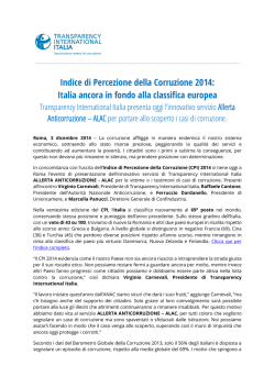 Indice di Percezione della Corruzione 2014