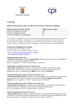 il pdf delle offerte di lavoro (13 giugno)