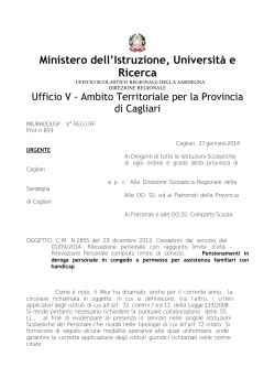 Rilevazione per pensioni 2014 Cagliari