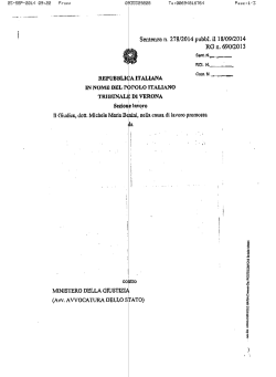 sentenza tribunale di verona - Federazione UGL