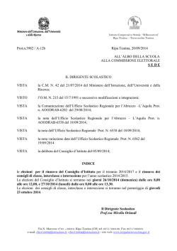 Indizione elezioni 2014-2017