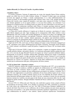 Andrea Riccardi, La Chiesa del Concilio e la politica italiana