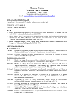 Curriculum Vitae et Studiorum - Università degli Studi della Tuscia