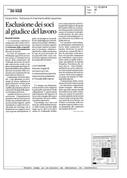 esclusione dei soci al giudice del lavoro