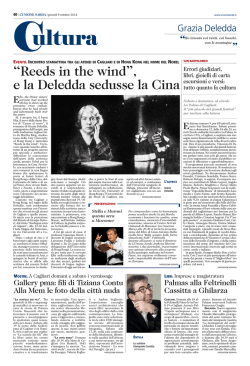 e la Deledda sedusse la Cina - Universit&agrave; degli studi di Cagliari.