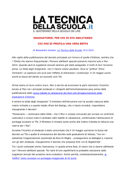 GRADUATORIE, PER CHI SI STA ABILITANDO COI