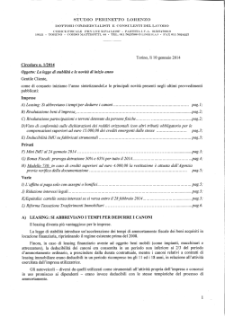 I STUDIO PERINETTO LORENZO DOTTORI COI\1MERCIALISTI E