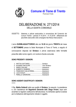 DELIBERAZIONE N. 271/2014 - Comune di Tione di Trento