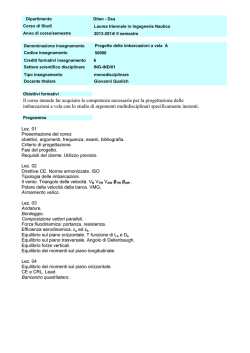 Progetto delle imbarcazioni a vela A