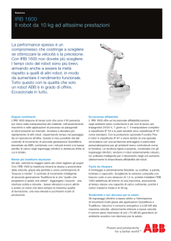 IRB 1600 Il robot da 10 kg ad altissime prestazioni