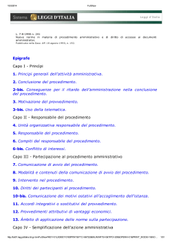 Nuove norme in materia di procedimento