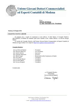 ODCEC di Modena c.a. dott. Alessandro Clò – Presidente