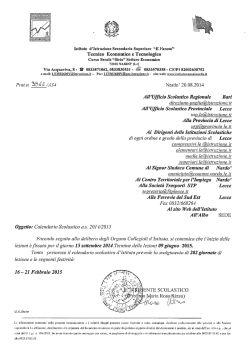Calendario Scolastico as 2014/2015