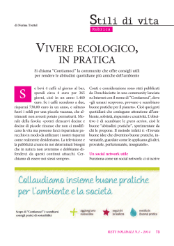 VIVERE ECOLOGICO, IN PRATICA