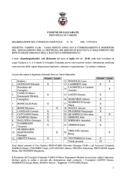 Delibera CC n.58 - Tariffe TARI 2014