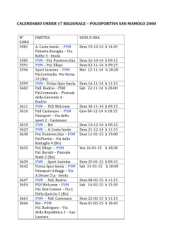 calendario under 17 regionale – polisportiva san mamolo 2000