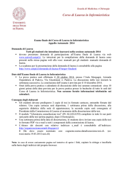 Procedura per presentare la tesi aggiornata e finalizzata