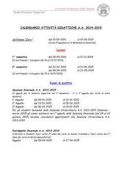 attività didattiche - Facoltà di Economia “Giorgio Fuà”