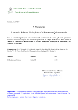 Lauree SB 24 Luglio 2014 - Dipartimento di Scienze Biologiche
