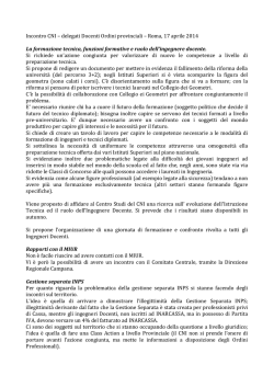 Incontro CNI - delegati Docenti Ordini provinciali
