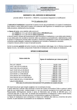 Indennita Mediazione 2013 - Camera di Commercio di Bologna