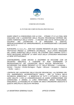comunicato stampa del sulpl