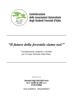 Il CFS secondo gli Studenti Italiani di Scienze Forestali