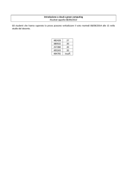 Introduzione a cloud e green computing Risultati appello 08/09