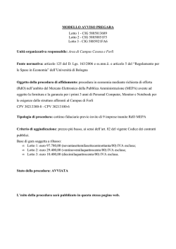 Avviso Pre-gara - Università di Bologna