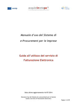 Guida al servizio di fatturazione elettronica