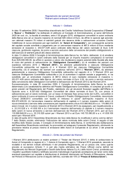 Regolamento warrant 2014 CdA 12.06.2012