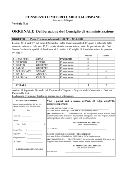 ORIGINALE Deliberazione del Consiglio di Amministrazione