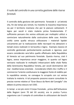 Il ruolo del controllo in una corretta gestione delle risorse forestali.