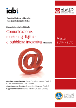 brochure 2014 - Almed - Università Cattolica del Sacro Cuore