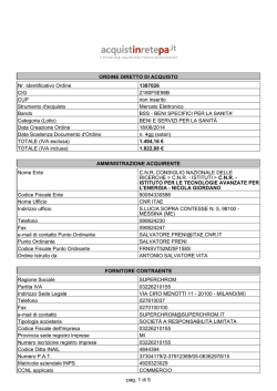 ORDINE DIRETTO DI ACQUISTO Nr. Identificativo Ordine