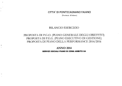 Peg Servizi Sociali Piano di Zona