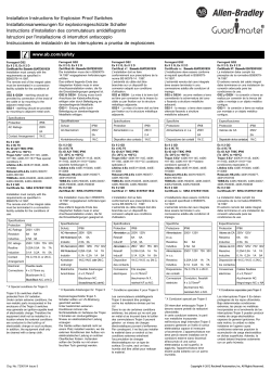 Installation Instructions for Explosion Proof
