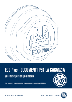 ECO Plus - DOCUMENTI PER LA GARANZIA