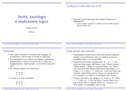 Verità, tautologia [0.07in] e implicazione logica