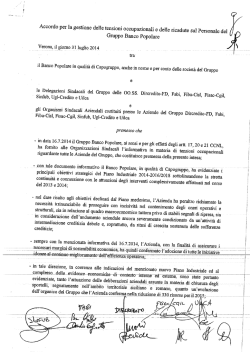 Accordo per la gestione delle tensioni occupazionali e delle