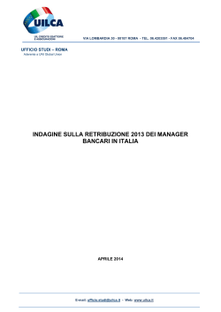 indagine sulla retribuzione 2013 dei manager bancari in italia
