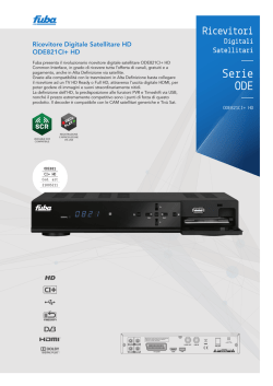 Ricevitore Satellitare ODE821 CI plus HD Dati tecnici