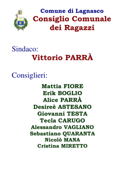 Il nuovo Consiglio Comunale dei Ragazzi