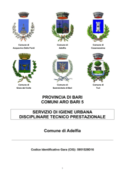 Disciplinare tecnico prestazionale ARO BA5 Adelfia