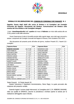 Insediamento nuovo Sindaco C.C.R. - 4 febbraio 2014