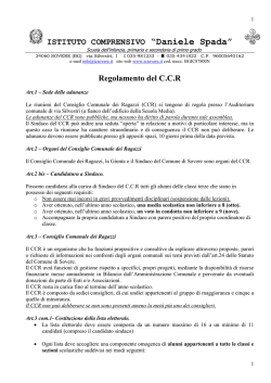 ISTITUTO COMPRENSIVO &ldquo;Daniele Spada&rdquo; Regolamento del C.C.R