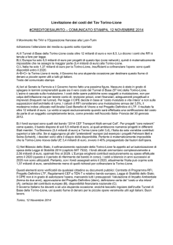 dossier di presidioeuropa sui costi - Comitato NO TAV