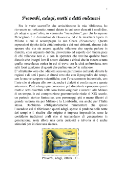 proverbimilano - C - Circolo Culturale Filatelico Numismatico