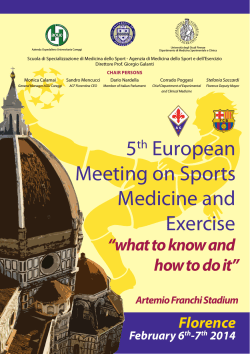 5th European Meeting on Sports Medicine and Exercise